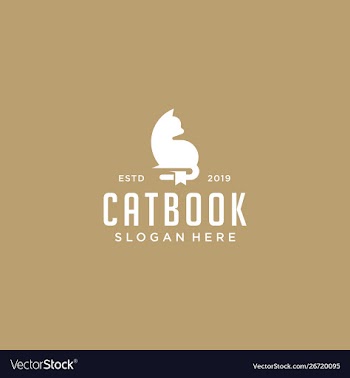 Cat book logo design download vector image