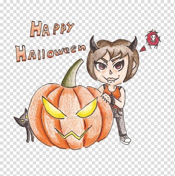 Cat Calabaza Pumpkin Illustration Cartoon, darkness prevails transparent background PNG clipart