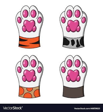 cat claw icon kitten logo imprint cartoon