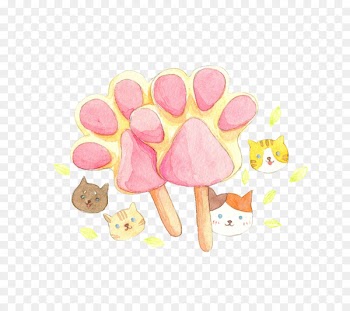 Cat Claw Kitten Clip art - Creative kitten footprints ice cream 