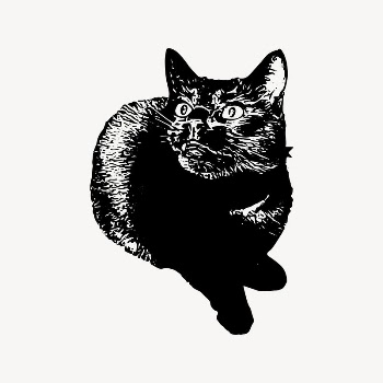 Cat clipart, drawing illustration vector. | Free Vector Illustration - rawpixel