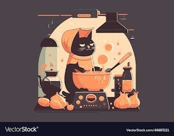 cat cooking