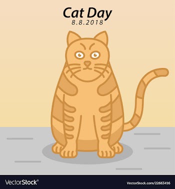 Cat day vector image