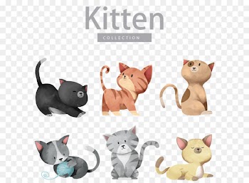 Cat Dog Kitten Illustration - Cartoon cute cat vector 