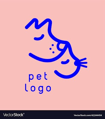 cat dog minimalistic logo pet shop store