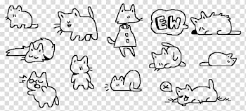 Cat doodle dump, animals illustration transparent background PNG clipart