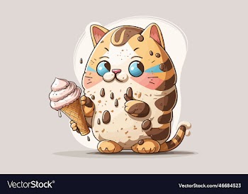 cat eat ice cream