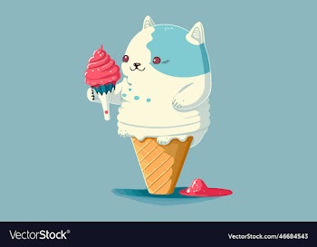 cat eat ice cream