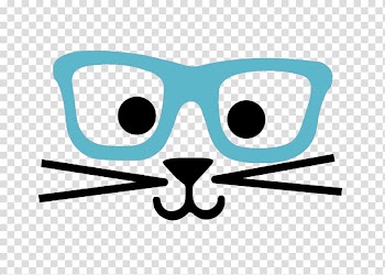 Cat Glasses Nose La Descarga, Blue frame cat nose transparent background PNG clipart