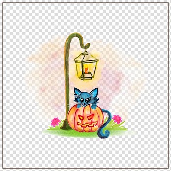 Cat Halloween Illustration, Halloween Pumpkin transparent background PNG clipart