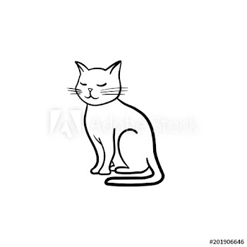 Cat hand drawn outline doodle icon