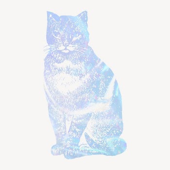 Cat holographic clipart, animal aesthetic | Free Vector Illustration - rawpixel