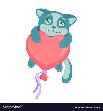 cat hugs the heart