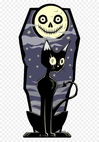 Cat Illustration Clip art Legendary creature Black M - cat 