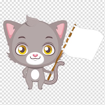 Cat illustration Illustration, white flag transparent background PNG clipart
