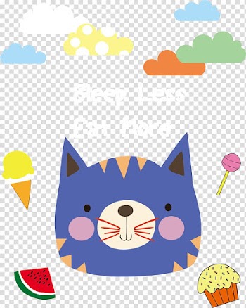 Cat Illustration, Purple kitten transparent background PNG clipart