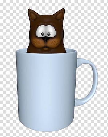 Cat Illustration, The cat's nose in the cup transparent background PNG clipart