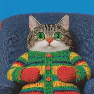 Cat in business suit sitting in chair, curious eyes, stylish decor. Cat in business suit sitting in chair, curious eyes, stylish decor.