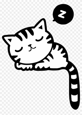 Cat Kitten Clip Art - Sleeping Cat Drawing Clipart
