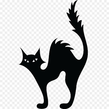 Cat Kitten Halloween Silhouette Clip art - black cat 