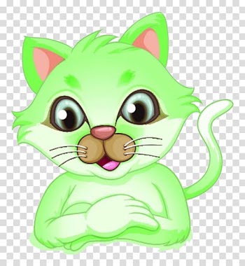 Cat Kitten Illustration, Green cat nose transparent background PNG clipart