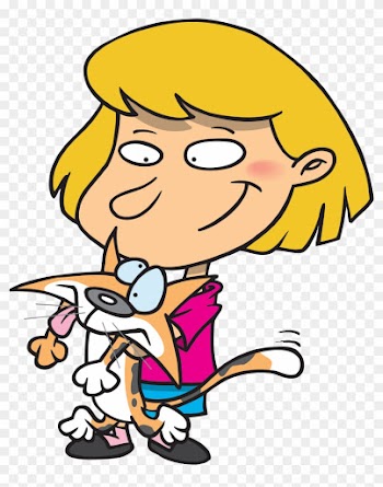 Cat Kitten Royalty-free Clip Art - Girl With A Cat Cartoon