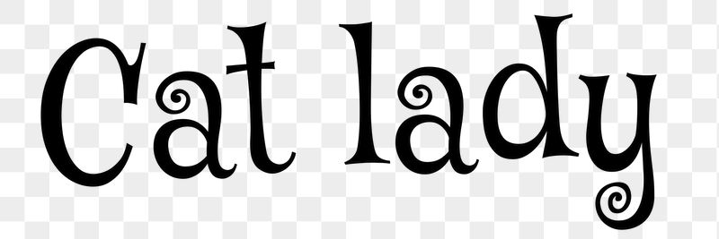 Cat lady word png, simple | Free PNG - rawpixel