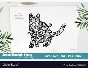 cat mandala 5 boho cats svg