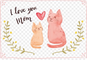 Cat Mother's Day Kitten Love - Hand painted cats and mothers 