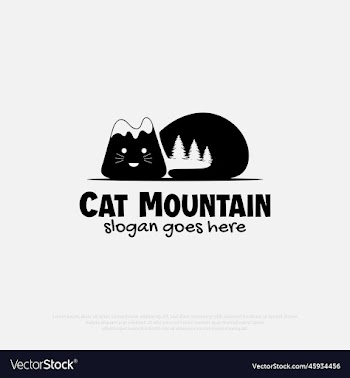 cat mountain logo design simple logo for outdoor