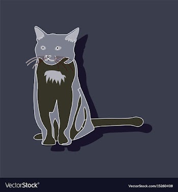 Cat paper sticker on stylish background vector image