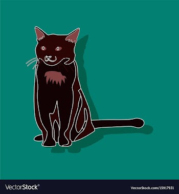 Cat paper sticker on stylish background vector image