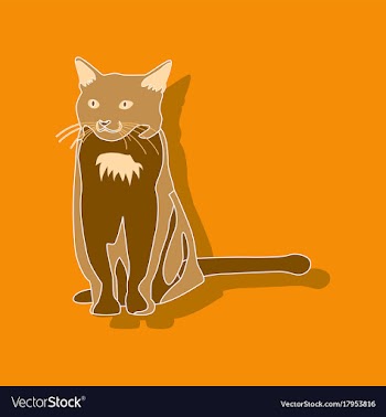 Cat paper sticker on stylish background vector image