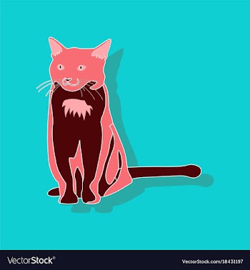 Cat paper sticker on stylish background vector image
