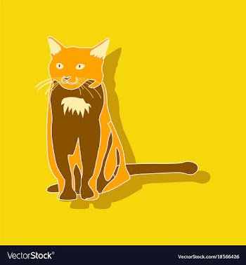 Cat paper sticker on stylish background vector image
