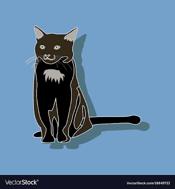 Cat paper sticker on stylish background vector image
