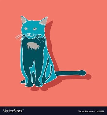 Cat paper sticker on stylish background vector image