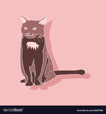 Cat paper sticker on stylish background vector image