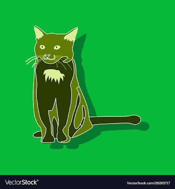 Cat paper sticker on stylish background vector image