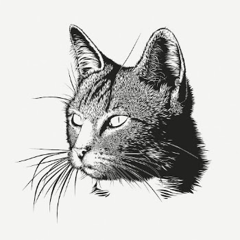 Cat portrait clipart, collage element | Free PSD - rawpixel
