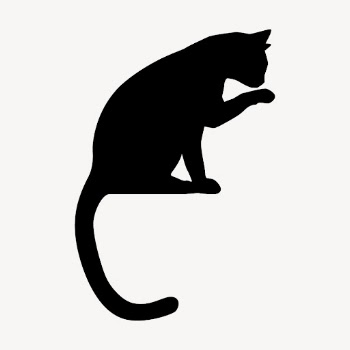 Cat silhouette collage element, animal | Free PSD - rawpixel