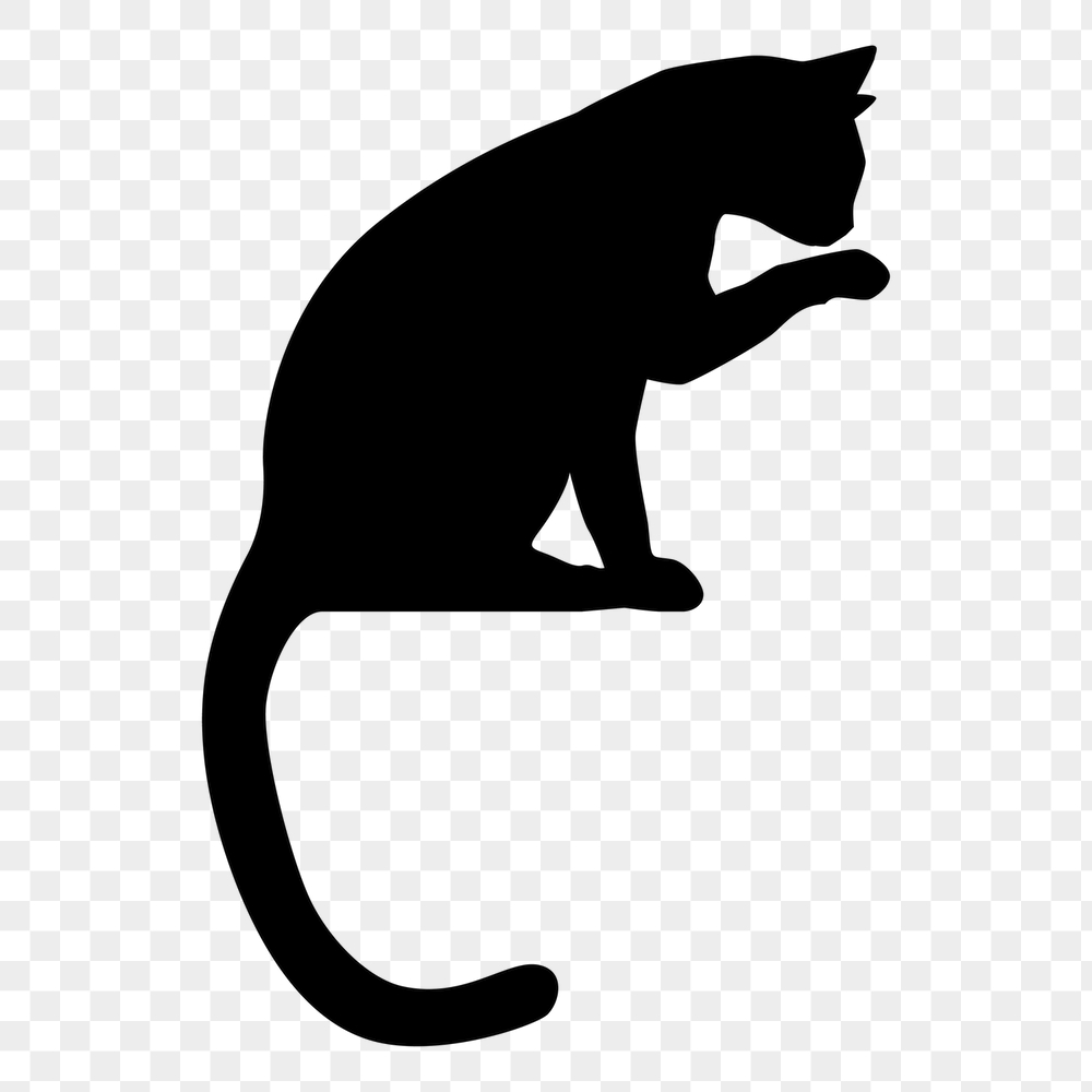 Cat silhouette png sticker animal | Free PNG - rawpixel
