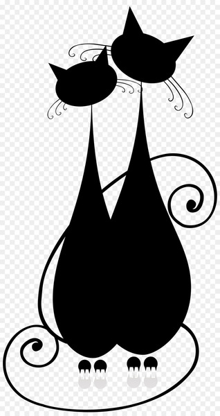 Cat Silhouette Royalty-free Clip art - Couple cats vector 