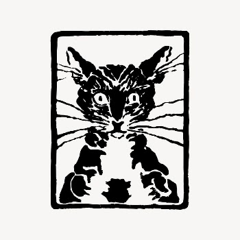 Cat stamp clipart, drawing illustration | Free Vector Illustration - rawpixel
