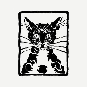 Cat stamp collage element, vintage | Free PSD Illustration - rawpixel