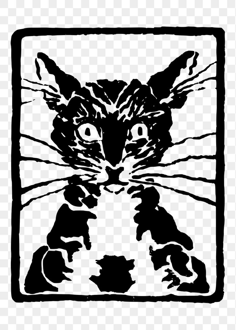 Cat stamp png sticker illustration, | Free PNG - rawpixel