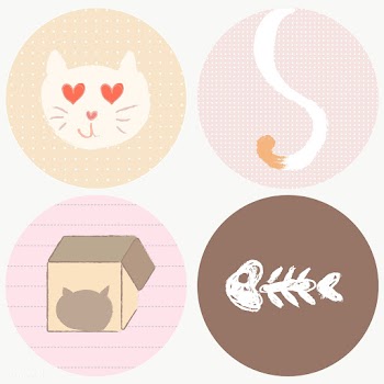 Cat story highlights icon set for social media transparent png | Free  transparent png - 2265031