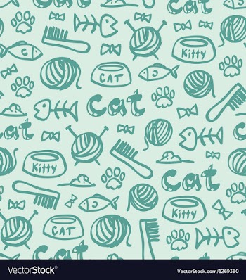  					Cat stuff pattern vector image														