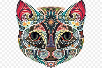Cat T-shirt Iron-on - Vector color animal 