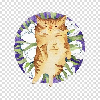 Cat Watercolor painting Illustration, Watercolor cat transparent background PNG clipart